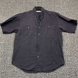 Vintage Bugle Boy Company Men Medium Ramie Cotton Short Sleeve Button Up Shirt